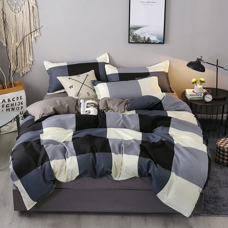 Высококачественный Комплект постельного белья из 4 предметов с принтом пододеяльник простыня оптовая продажа от производителя комплект роскошного большого