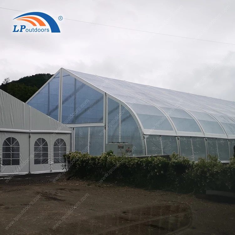 Large Clear Span Curve Structure Sports Hall Tent Hangar Tent for 1000 Capacity Outdoors Wedding Marquee Event