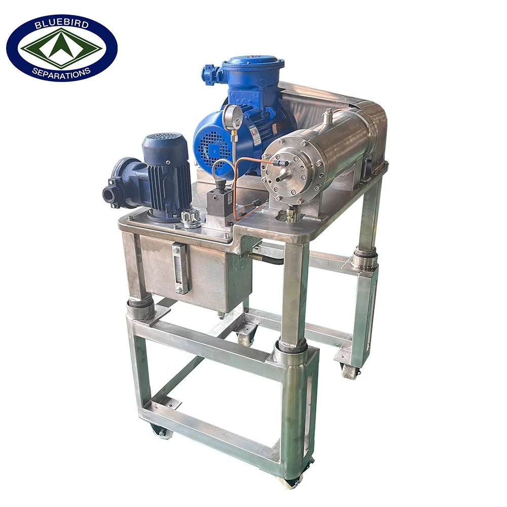 Two-phase decanter centrifuge for drilling mud laboratory size