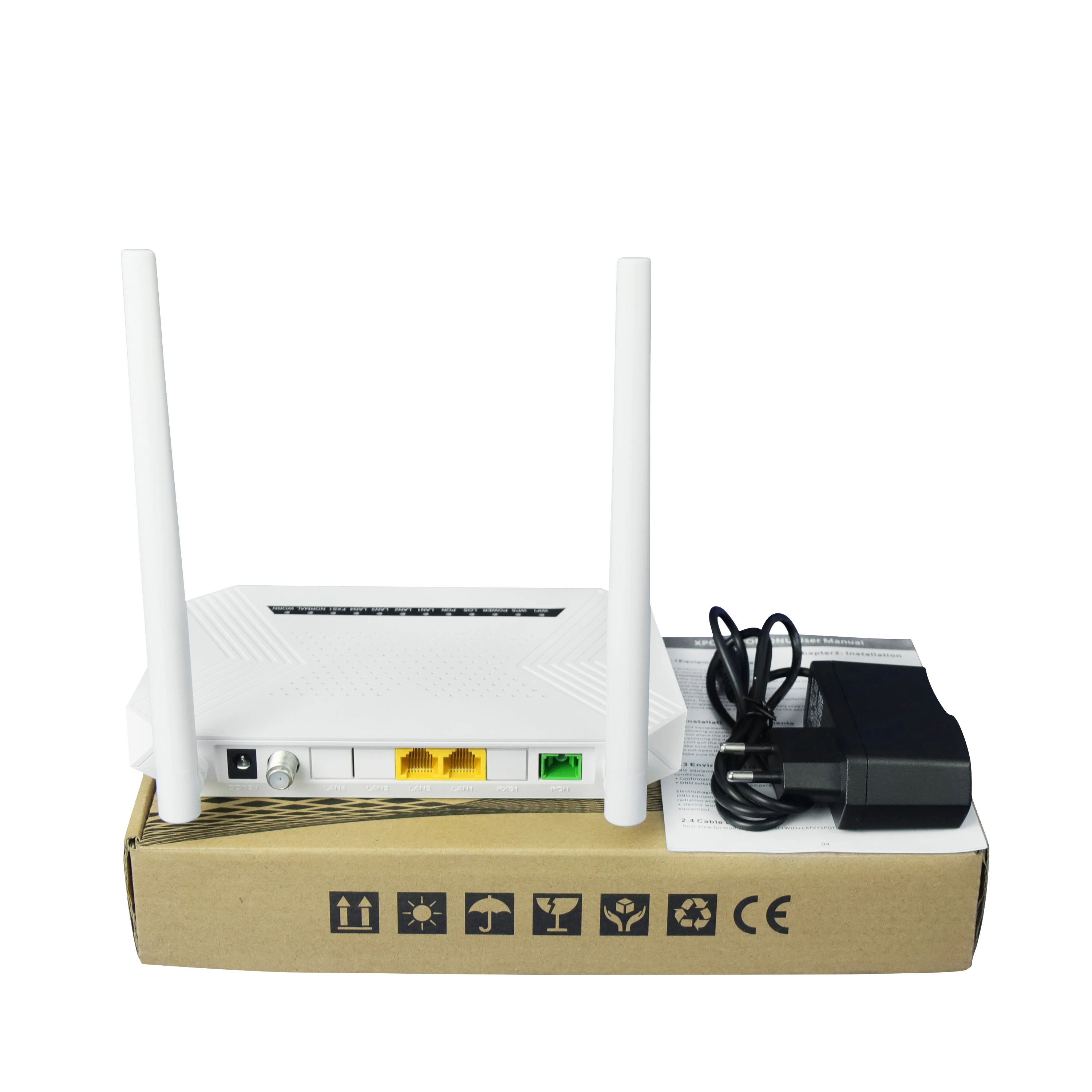 Factory special sales   1GE 1FE Wifi With CATV 2 Antennas Router IPv4 &IPv6 OLT compateable smart fiber XPON EPON GPON ONU