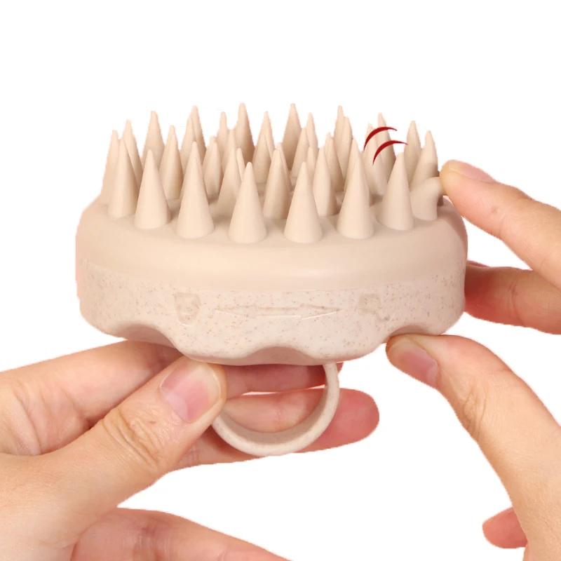 Handheld Eco-friendly Wheat Straw Soft Silicone Scalp Massage Shampoo Brush For Men Women Kid