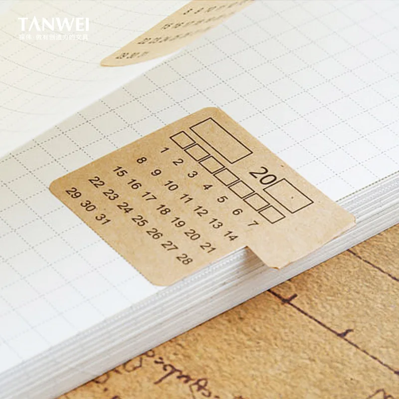 2024 Calendar Stickers Kawaii Monthly Daily Planner Notebook Index Stickers Bookmark Korean Stationery Journal Index Tabs Office