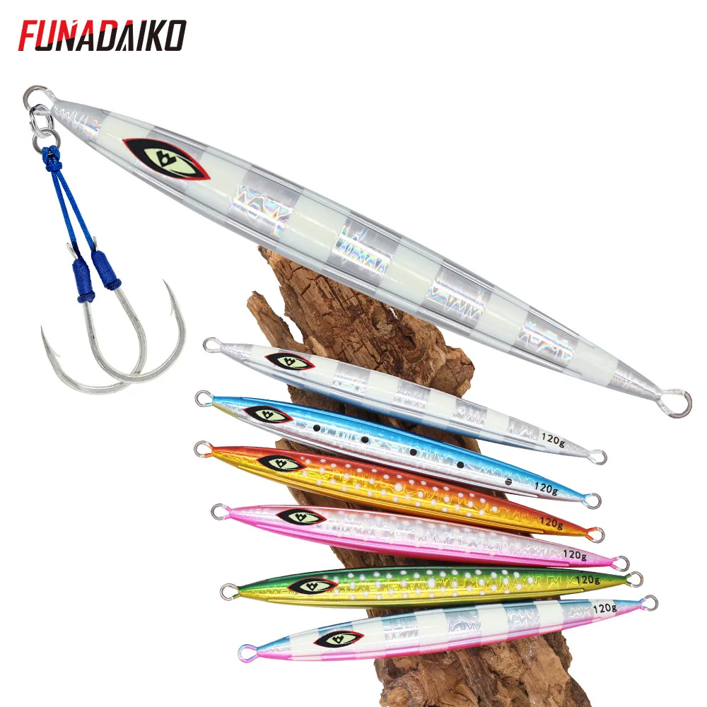 FUNADAIKO 100g lead fishing bait slow jig luminous fishing lure hard fishing metal jig Lures