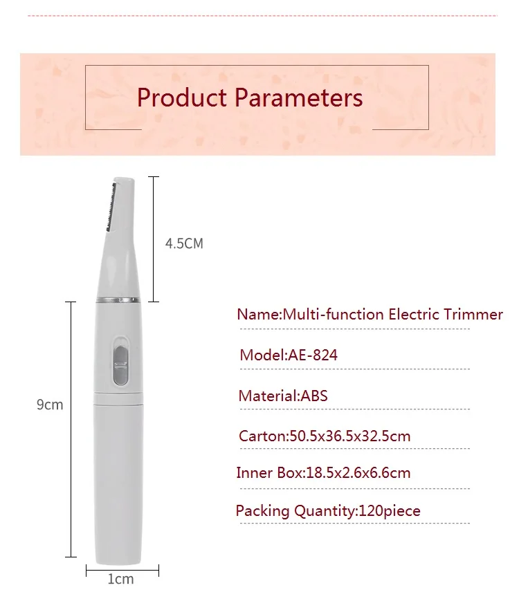 Портативный триммер для бровей, Электрический удалитель волос, триммер для волос на лице для женщин, электрический триммер для бровей, эпилятор