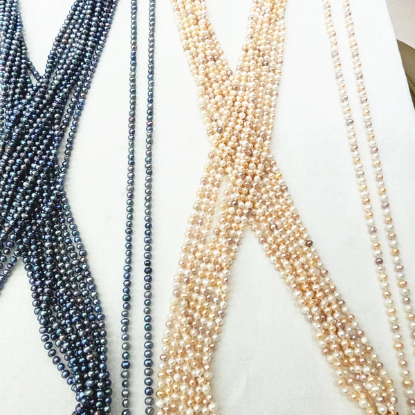 
6-7mm Long Freshwater Cultured Pearl Necklace Layered Beaded Pearl Necklace In Bulk 