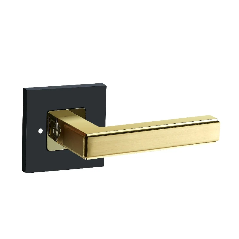 Modern luxury Square Door Handle Lock for Bedroom Bathroom