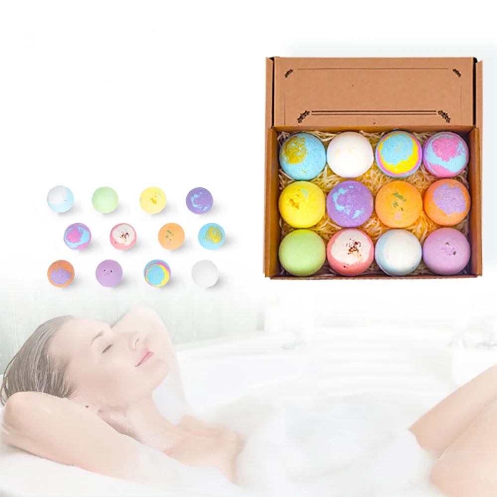 Natural handmade cute shape bubble  salt bath vegan organic fizzi bombs ball spa gift set shower sale