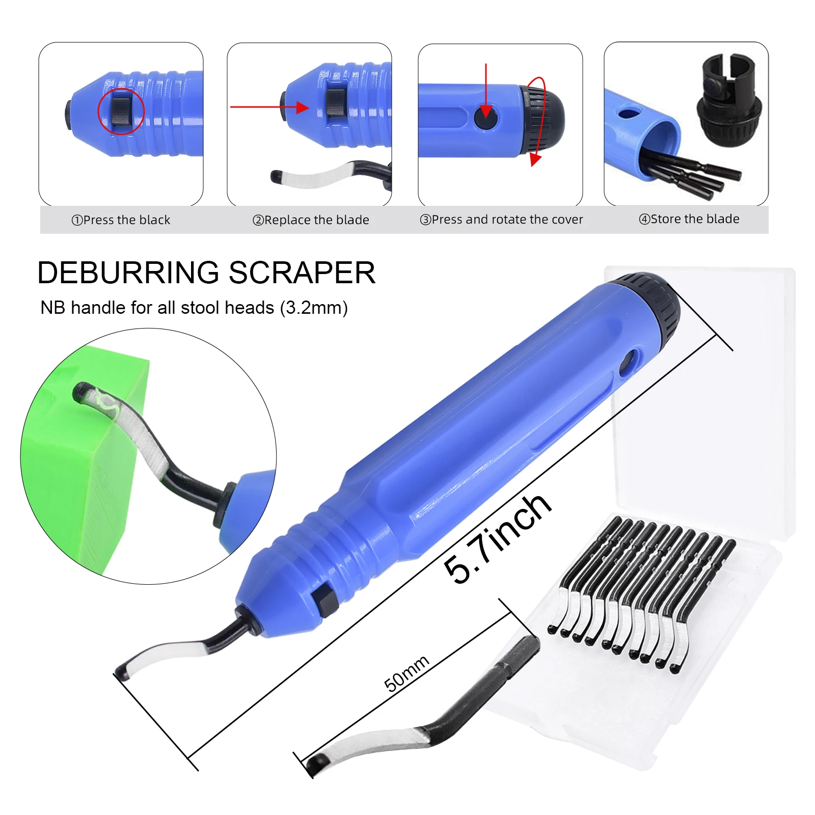 Deburring Tool Kit Trimming Knife Edge Cutter Files 3D Printer Parts Wrench Cleaner Needle for Nozzle Scraper Cutting Wire Cable
