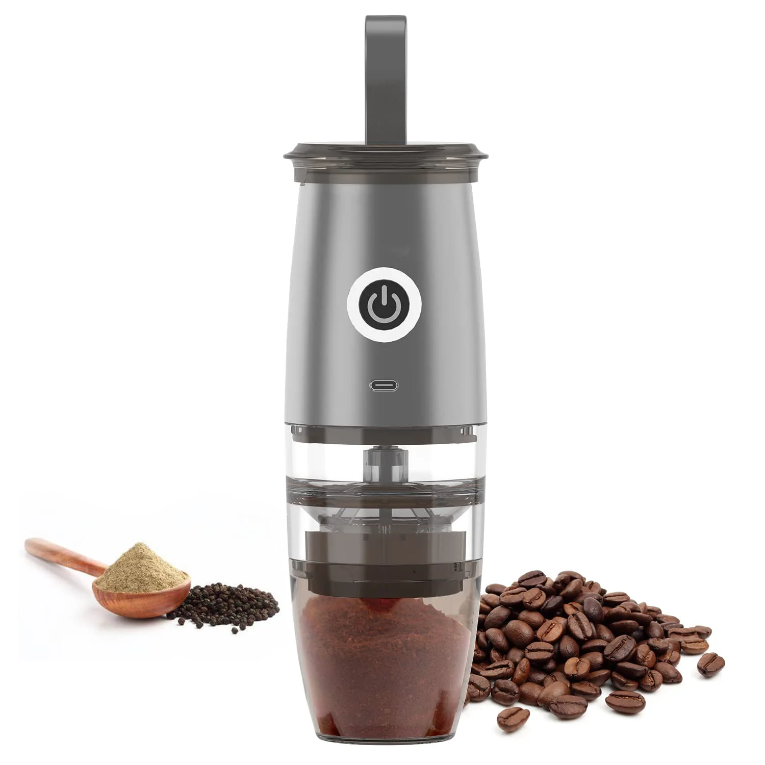 2 In 1 Portable Stainless Steel Coffee Bean Grinder Automatic Wireless Coffee Maker Electric Coffee Grinder