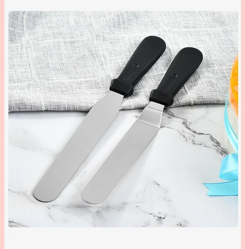 Stainless steel pastry tool cake butter icing spatula decorating cream straight and angled spatulas