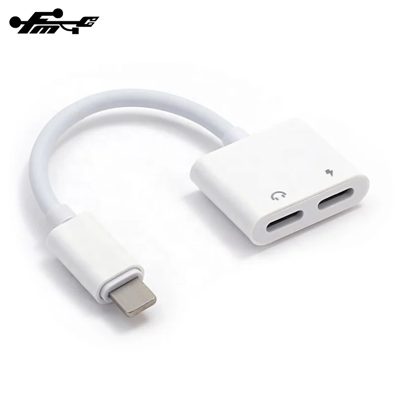 2 In 1 for iphone Earphone Audio Aux Splitter Headphone Jack Adapter