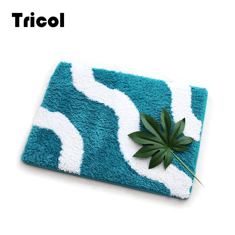 Amazon Best Seller Tricol Made Shower Rug Childrens Bath Mat Anti Slip Bath Mats Shaggy Bath Mat Set