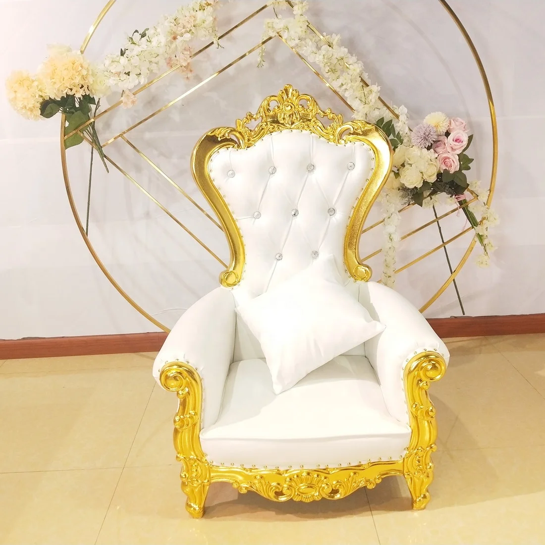 King and queen недорогие розовые королевские серебряные стулья с высокой спинкой Королевский роскошный свадебный стул для жениха и