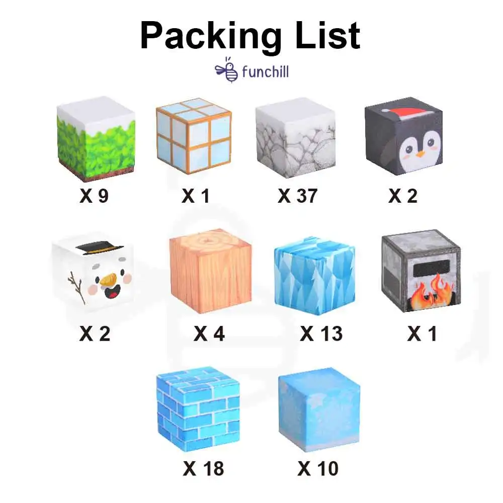 2.5CM Customize 97PCS Ice Snow World My Le Bricks Go World DIY 3D Puzzle Building Block Sets Custom Children Block