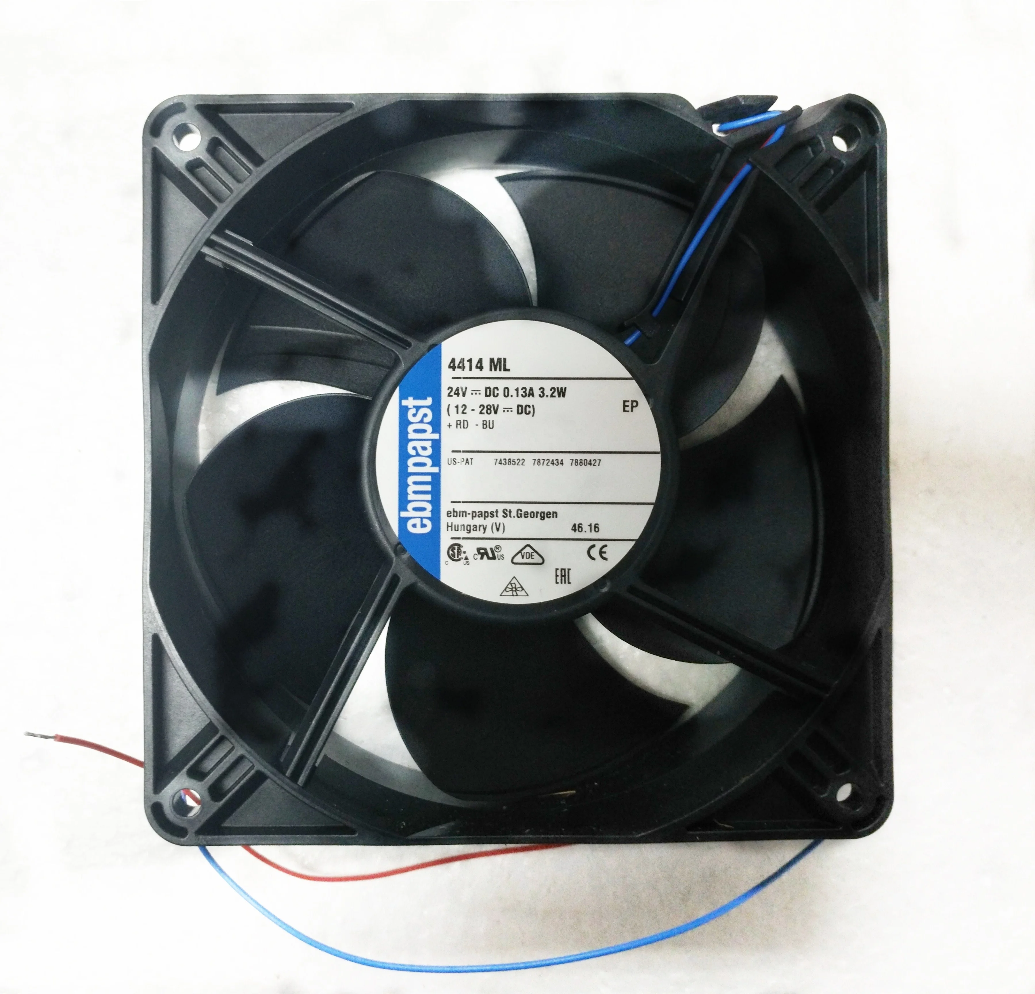 4414ML   ebmpapst   axial fan EBM-PAPST TYPE:4414ML  EBM FAN 24V 119 x 119 x 38 mm