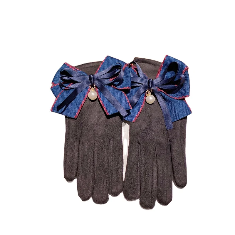 Перчатки женские зимние из мягкой ткани, модные теплые плюшевые плотные лыжные перчатки с флисовой подкладкой для сенсорных экранов