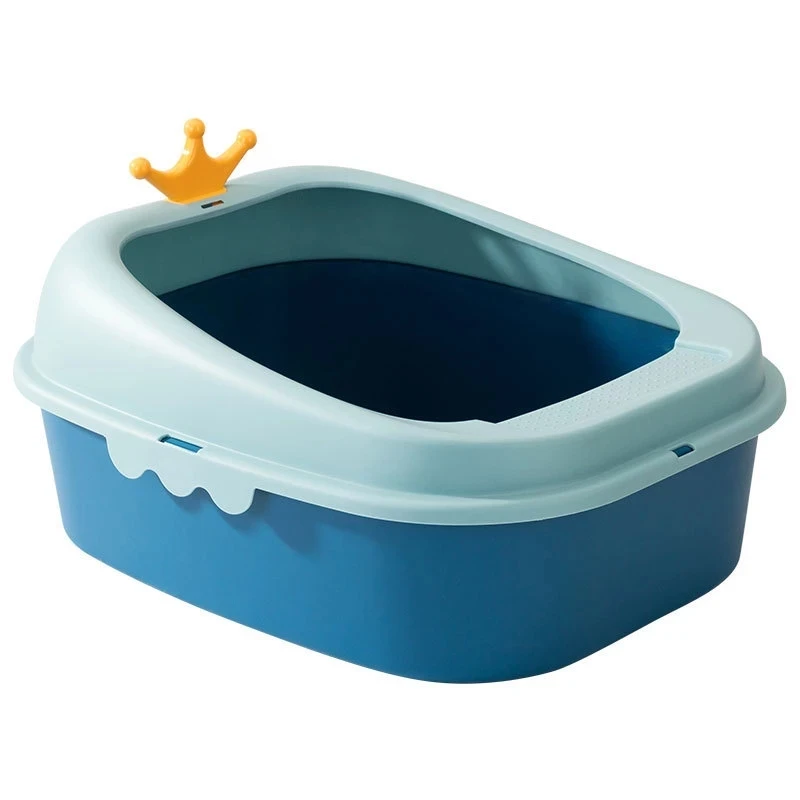Cat Litter Box Design Semi-enclosed Sandbox Big Space Toilet Detachable Prevent Splash Tray Goods for Kittens Cat Bedpans