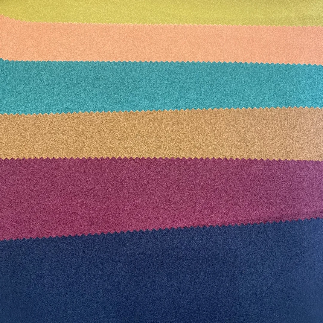 2021 NEWEST customization Color  100%Polyester Moss Crepe Fabric WOVEN For Dress Lady Garment