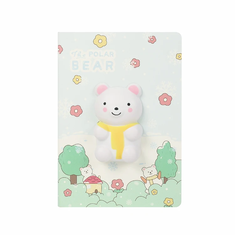 Large Stocked a5 soft pu cover cute animal design decompressive notebook gift box packed