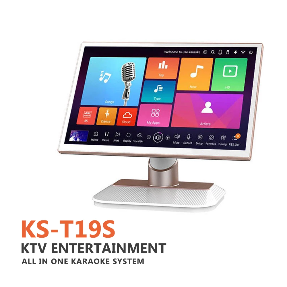 Touch Screen Android Karaoke Vending Mchaine Ktv Jukebox Karaoke Machine 19 Inch white Gold Movie Microphone Rohs Color Rose