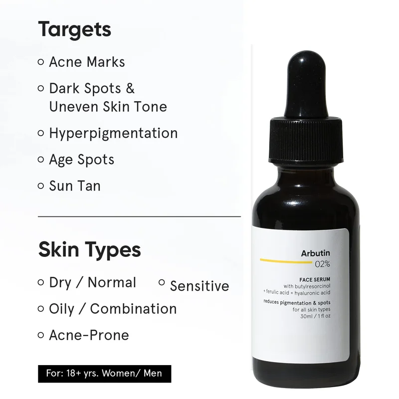 OEM custom low moq the ordinary kojic acid ginseng niacinamide vitamin c brightening body face concentre alpha arbutin serum