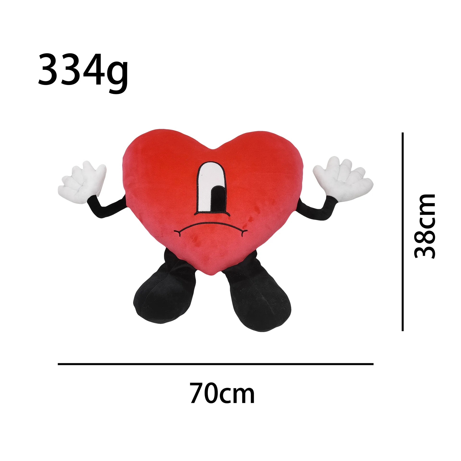 HUAMJ 2023 New Year Gifts Custom Bad Bunny Peripheral Products Keychain Red Heart Pillow Plush Toys Of Bad Bunny Plush