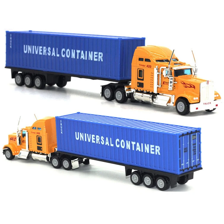 Custom Logo Oem/Odm Alloy Toy Truck 1/64 Scale Diecast Alloy Model Truck Toy Sliding Alloy Vehicle Carrier Container Truck Toys