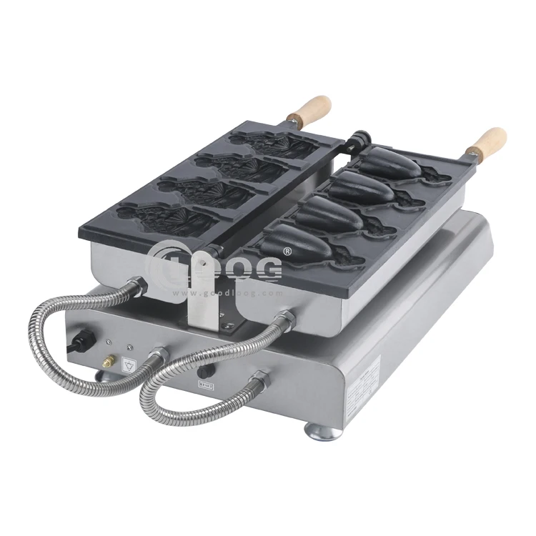 
Newest Ice Cream Fish Shape Cake Waffle Cone Machine Nonstick Electric Commercial Open Mouth Taiyaki Maker for Sale 