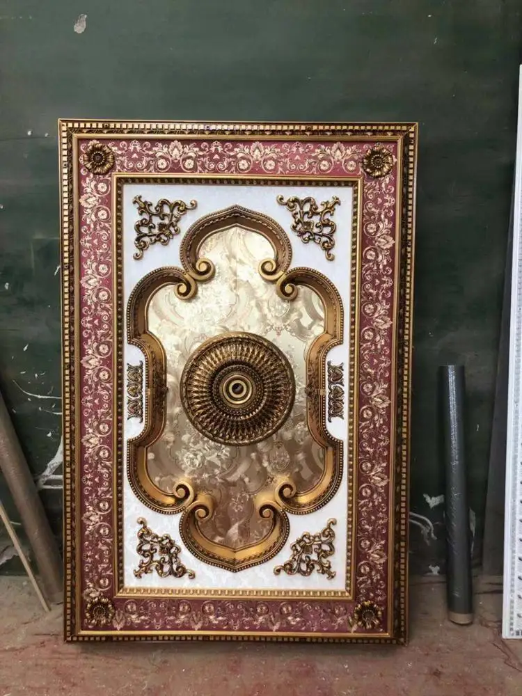 European Style Gold Ps Material Ceiling Medallions For Home Ceiling design