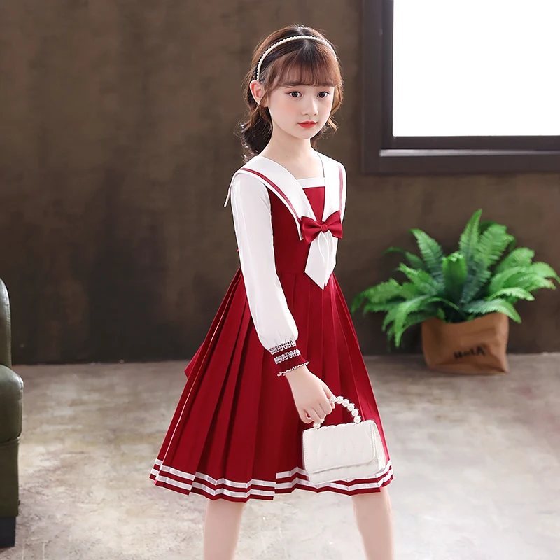 New Red JK Uniform Autumn Summer Japanese School Uniforms High School For Girls Sailor Pleated Skirt JK Sets Cosplay Clothing