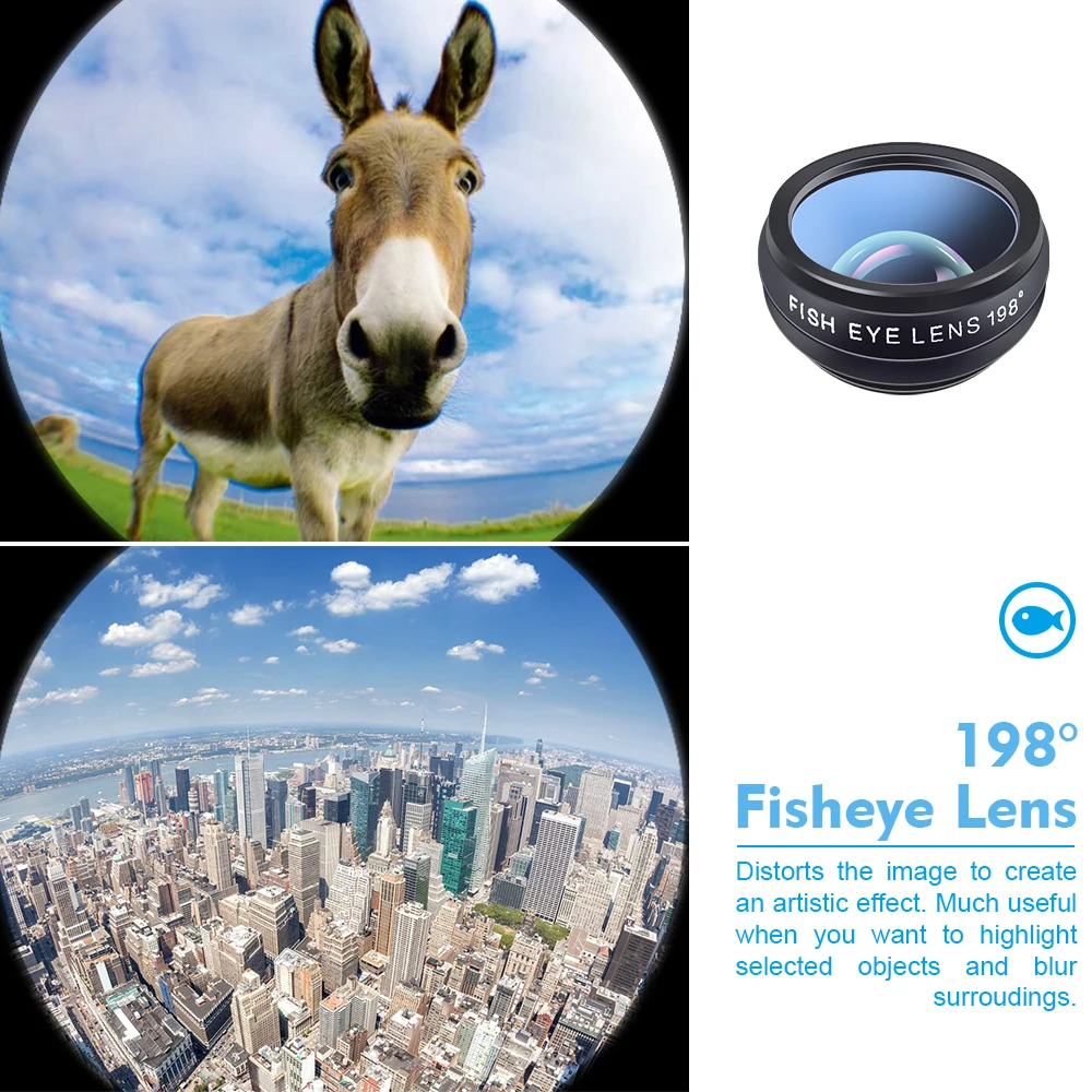 Apexel Trending Deluxe Cell Phone Lens 2x Zoom 10in1 Lens Kit Camera Lenses For Mobile Phone