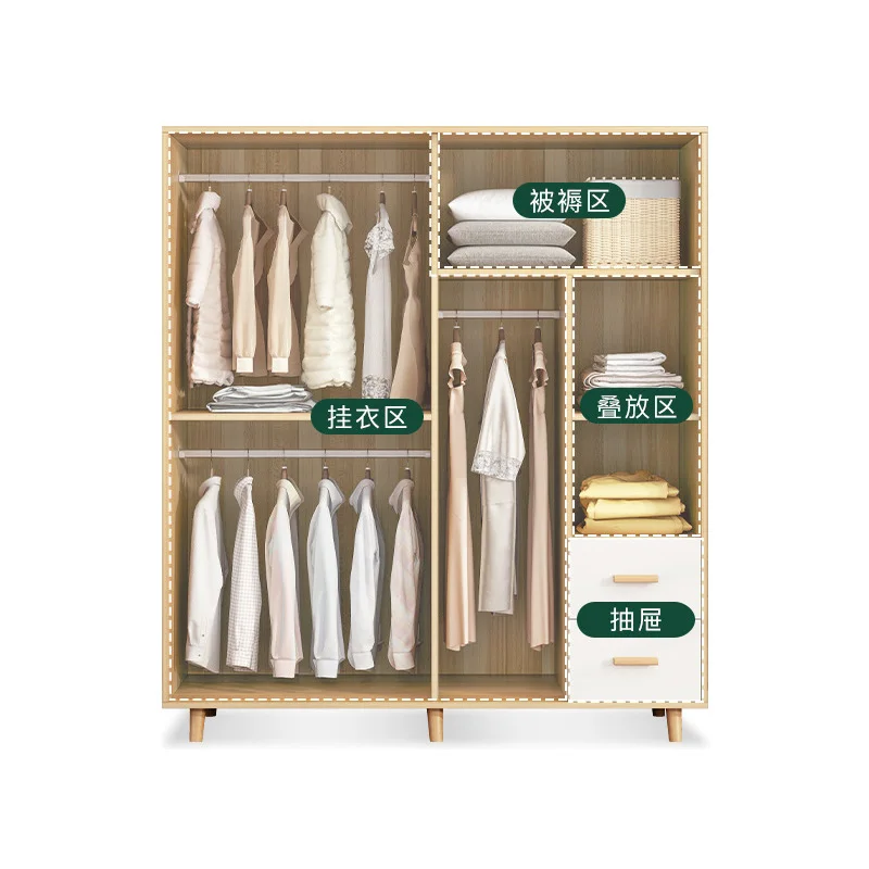 Contemporary Lightweight Portable Wardrobe Wardrobe Closet with Door