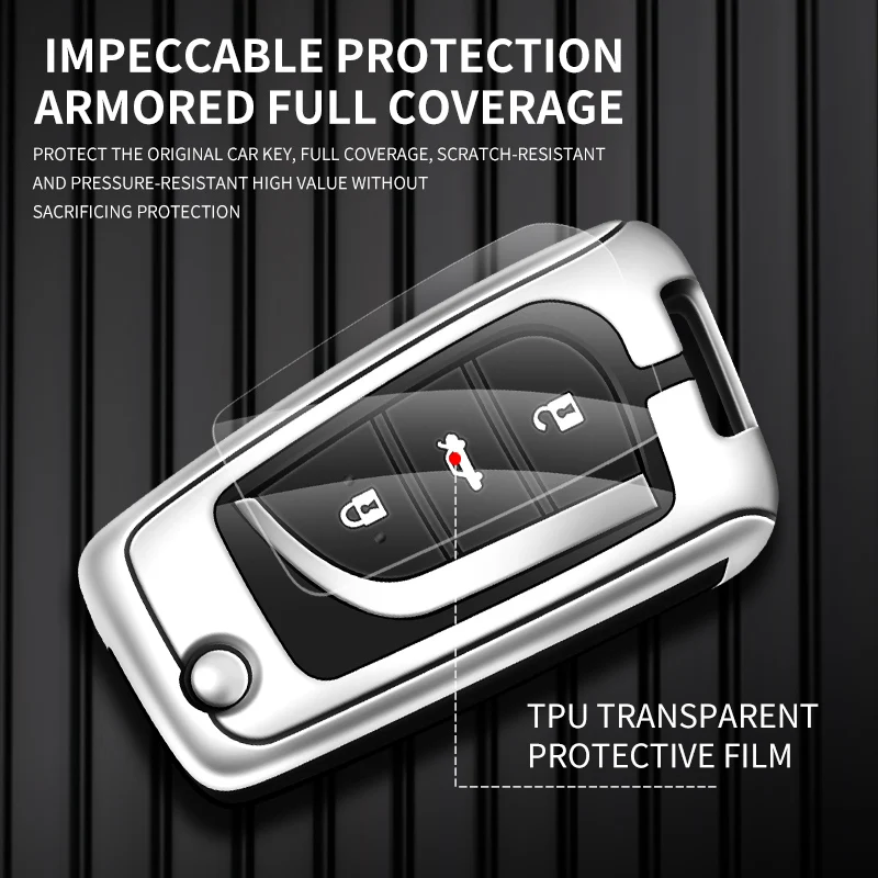 Car Logo Metal Leather Key Case Fob Cover for Toyota Auris Corolla Avensis Verso Yaris Aygo Scion TC IM Camry RAV4 Protector Bag