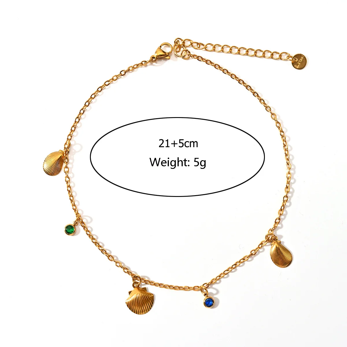 Fashion Classic Outdoor Beach Colorful Stone Chrysocolla Crystal Stainless Steel Beaded Amethyst Anklet