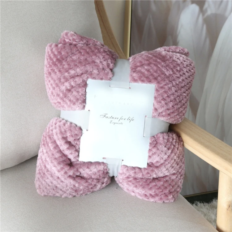 Solid Color Summer Throw Winter Sofa Cover Bedspread Chunky Kit Plaid Blankets Soft Waffle Flannel Blankets For Beds