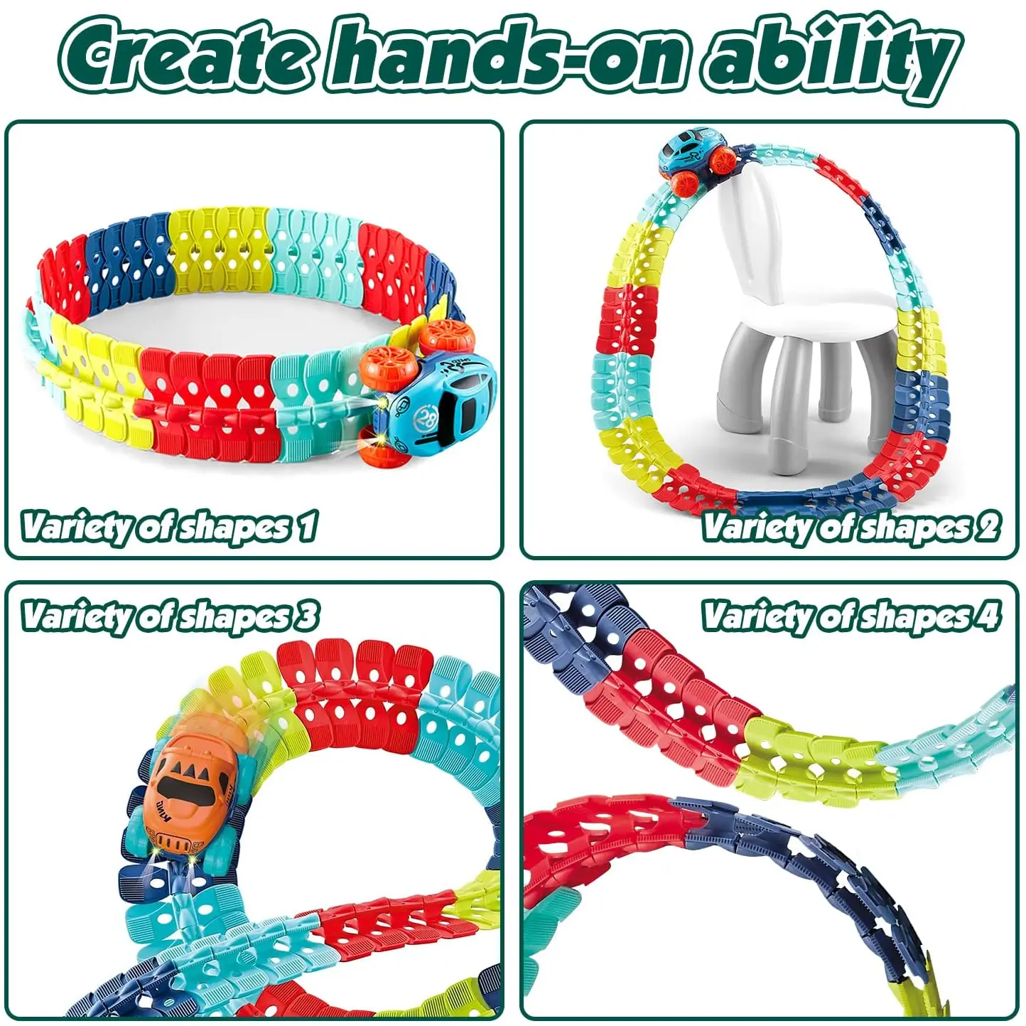 DIY assembled flexible track BO racing car zero gravity electric car track flexible changeable track roller coaster toy