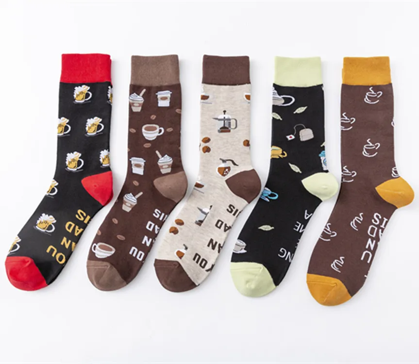 Hot Selling If You Can Cotton Bulk Male Tube Socks Food Coffee Beer Novelty Knitted Jacquard Crew Happy Socks