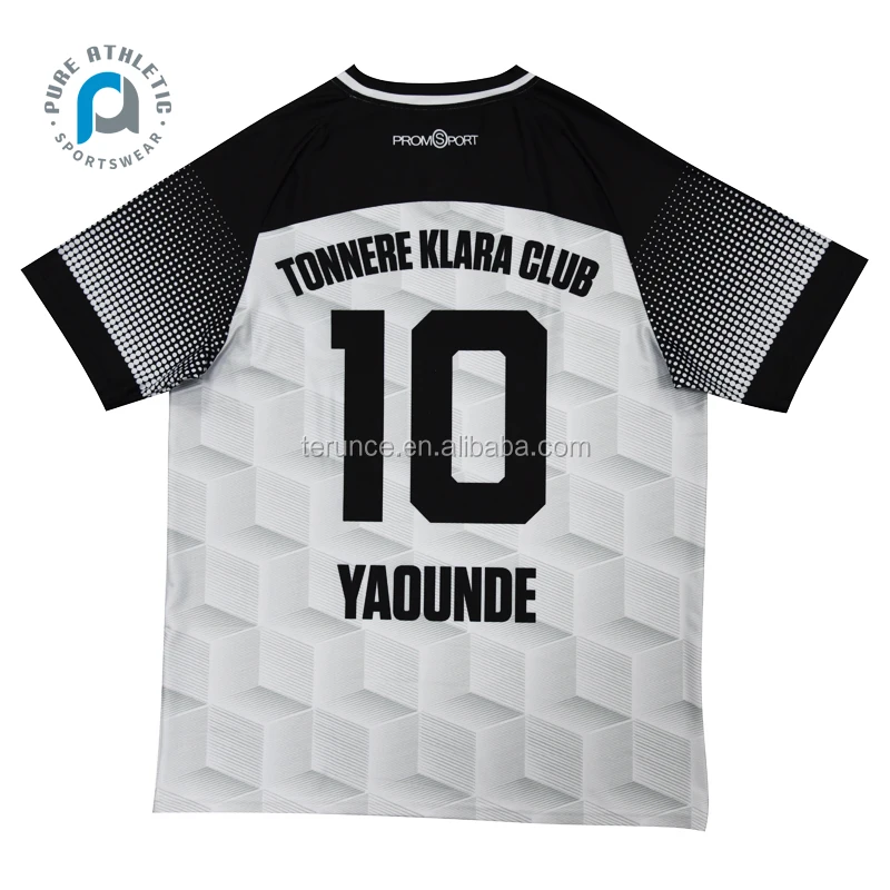 PURE  Custom Professional Sports Wear White/black Soccer Football Uniform / New Sublimation Design Sports Team soccer jersey men