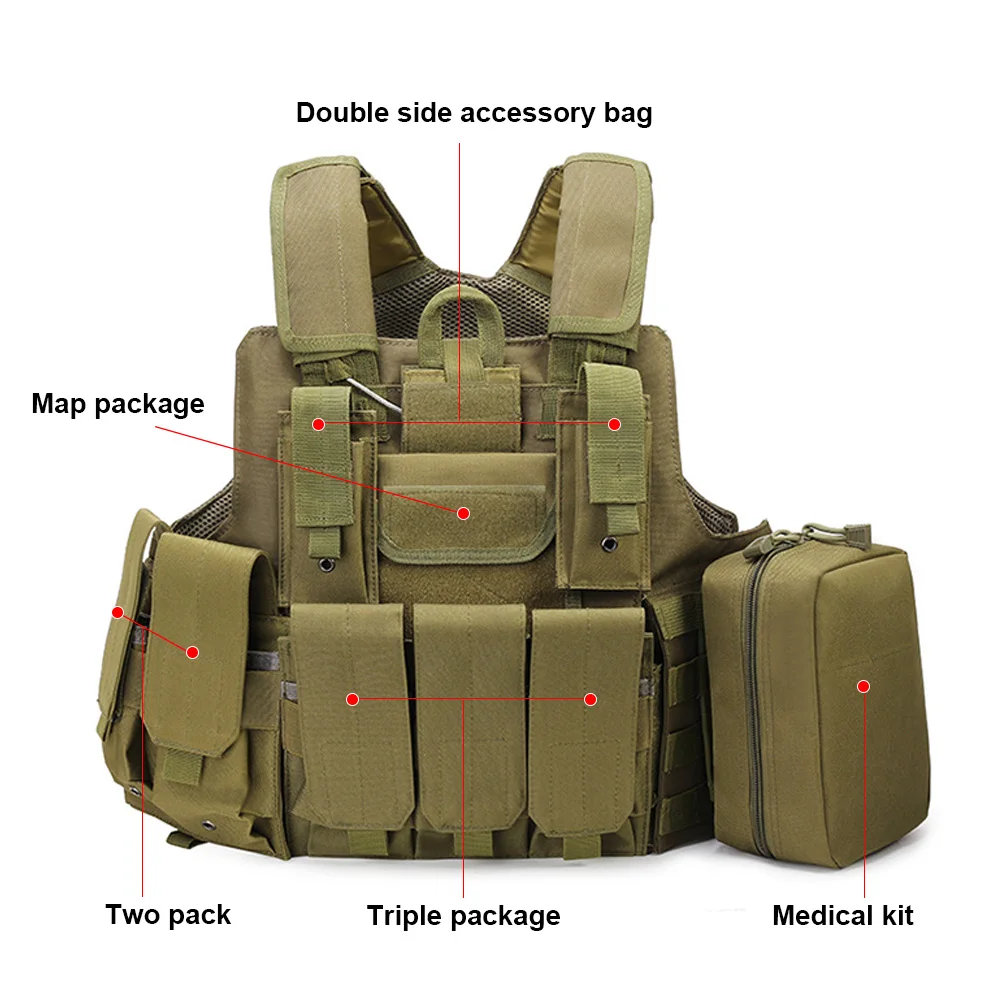 Outdoor tactical back  camouflage multifunctional  tactical vest camouflage vest field cs tactical vest