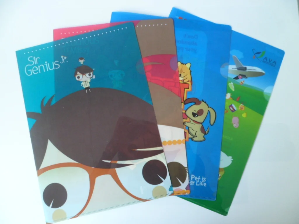 Wholesale PP plastic folder clear pocket file folder A4 customized pp L shape for file folder for school