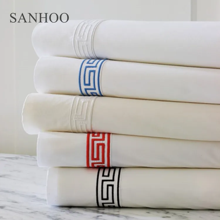 Оптовая продажа постельное белье SANHOO из чистого хлопка 4 предмета белое для