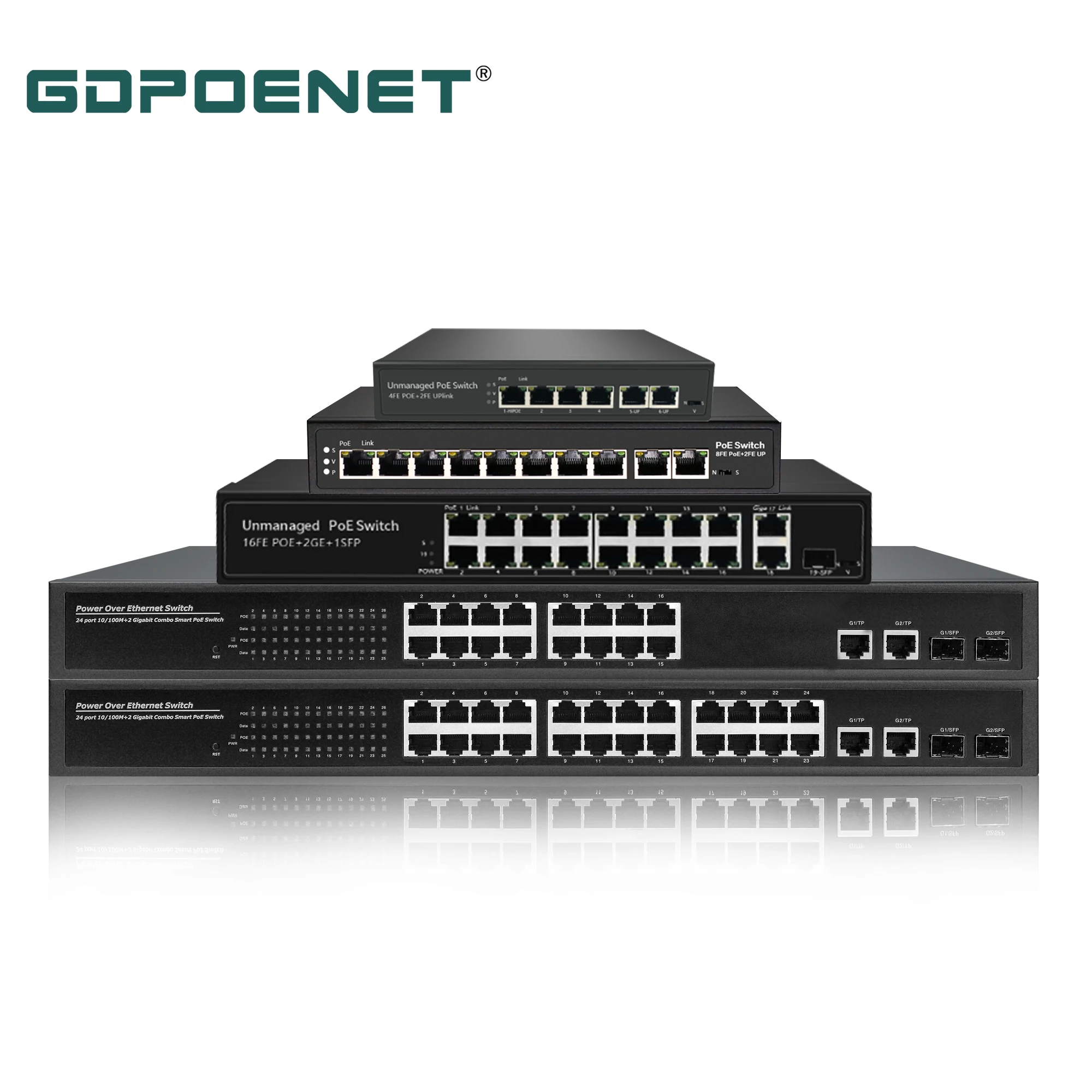 OEM 4 8 16 порт неуправляемый Быстрый Ethernet PoE коммутатор Поддержка 10/100 м сети 802.3af/at встроенный DC48V источник