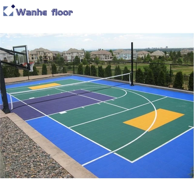 Anti-slip Modular basketball court Outdoor Sport court PP tennis court