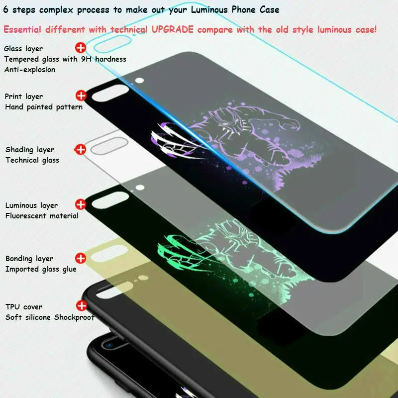 
Amazon Hot selling Marvel luminous phone case for iphone 