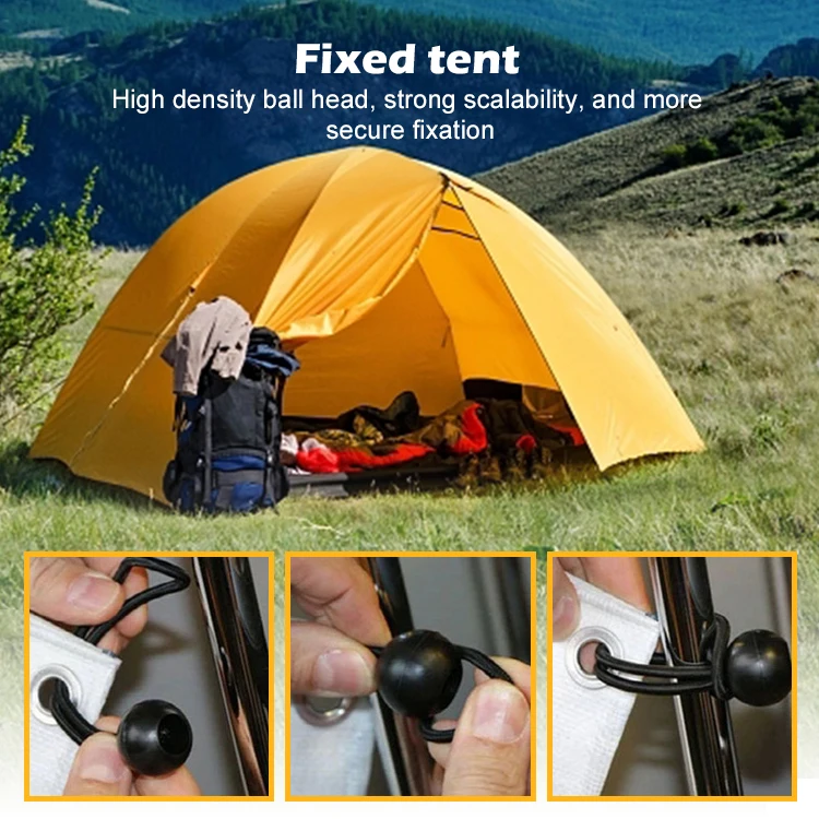 Baiyuheng High Quality Low Price Black Camping Bungee Cords