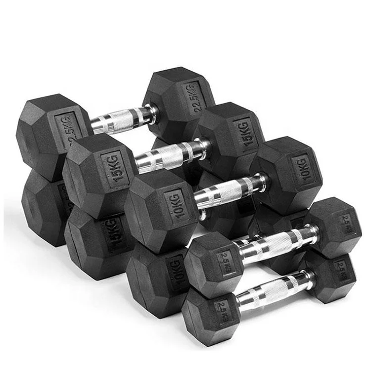 Rubber Dumbbells Wholesale China Manufacturer Custom Free Weight Gym Handle Cast Iron Rubber Hex Hexa