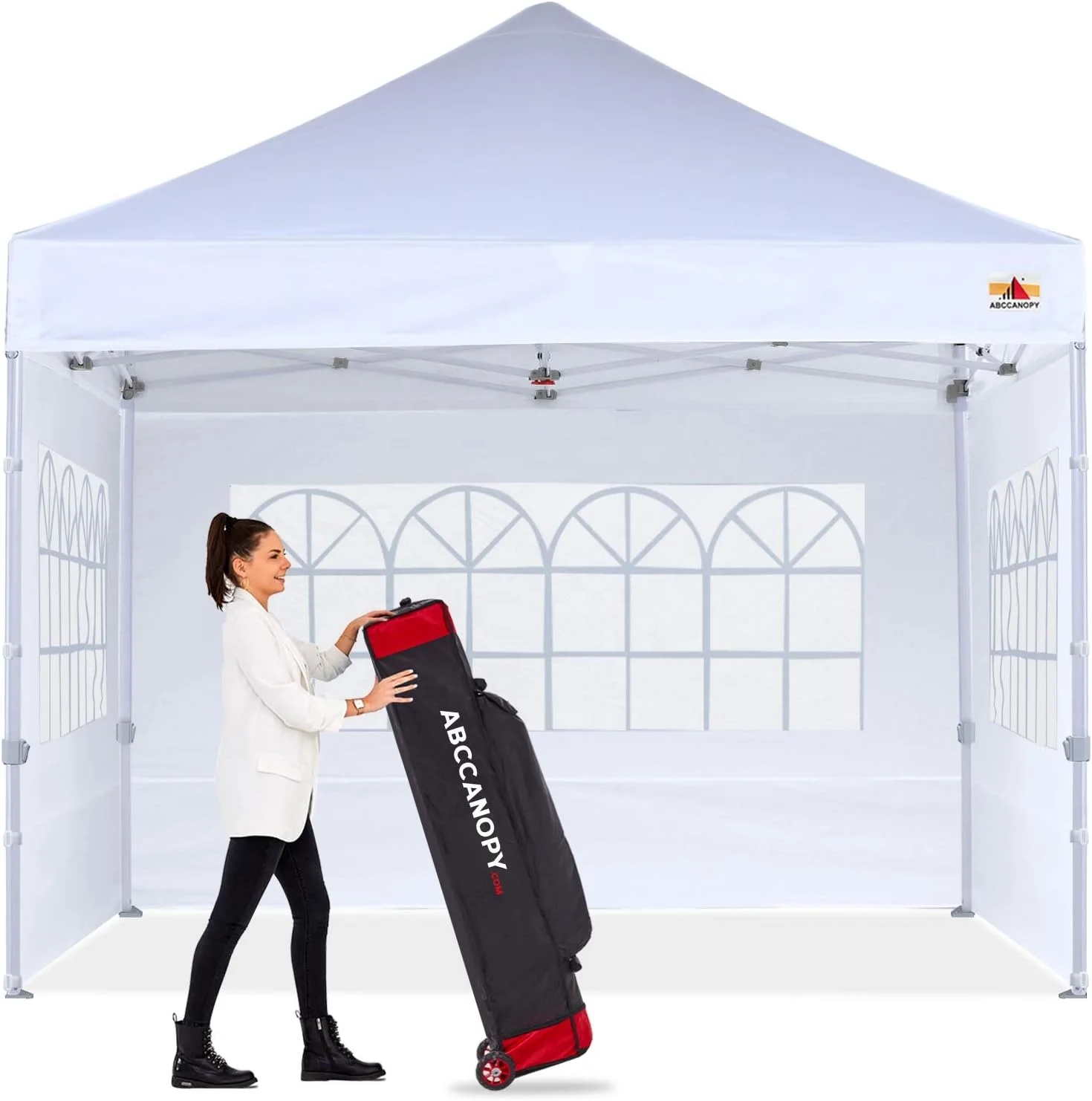 ABCCANOPY 3x3m Steel Faltpavillon PU Faltzelt (3 Panorama) White carpa plegable para autos gazebo pieghevole NUZKOVY STAN