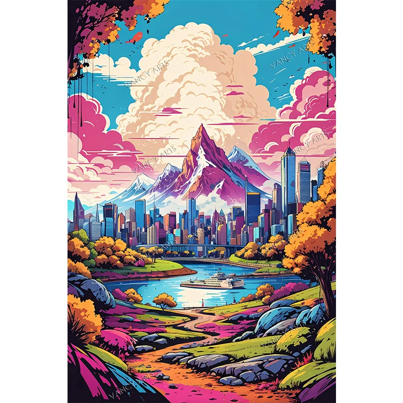 Rinbow Sky 5d Custom Diamond Painting Kits Vancy ART Resin Drills Supplier AB Colors