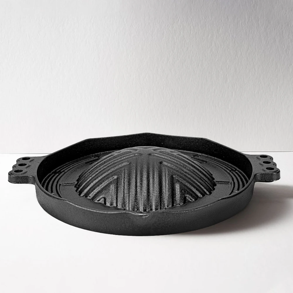 Cookercool Free Sample non stick Thai Pot Round Cast Iron Pre-seasoned cookware mookata plates grill pan