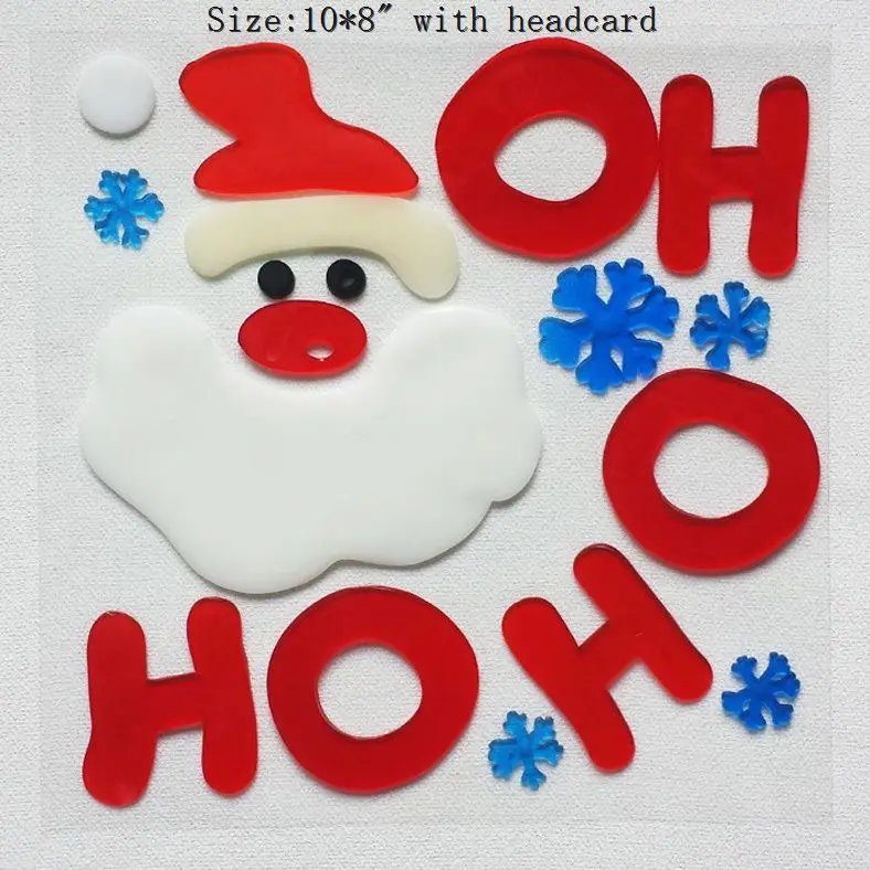 Christmas Decals  Gel Cling ,Christmas Decoration for Windows Stock,jelly gel sticker DIY custom 3D removable environmental